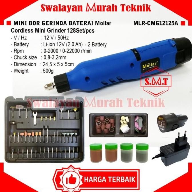 =====] MOLLAR CMG12125A Mini Bor Gerinda Baterai Die Grinder Tuner Cordless