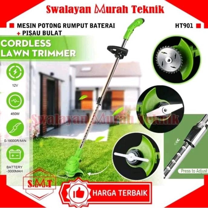 paling diminati] Alat Potong Rumput Baterai DOZIRO Hijau Cordless Grass Trimmer 12Volt