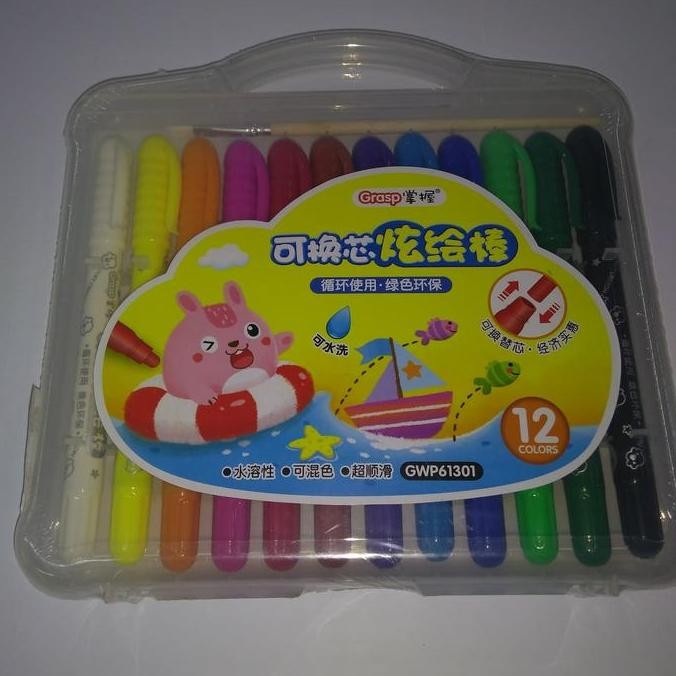

^%^%^%^%] Grasp Crayon 12Warna Ulir Kecil