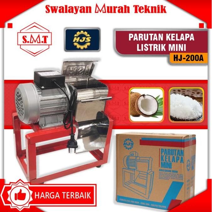 ------] Mesin Parutan Kelapa Mini Listrik Kaki Siku Segi Empat HJS HJ-200A Stainless Steel Food Grad