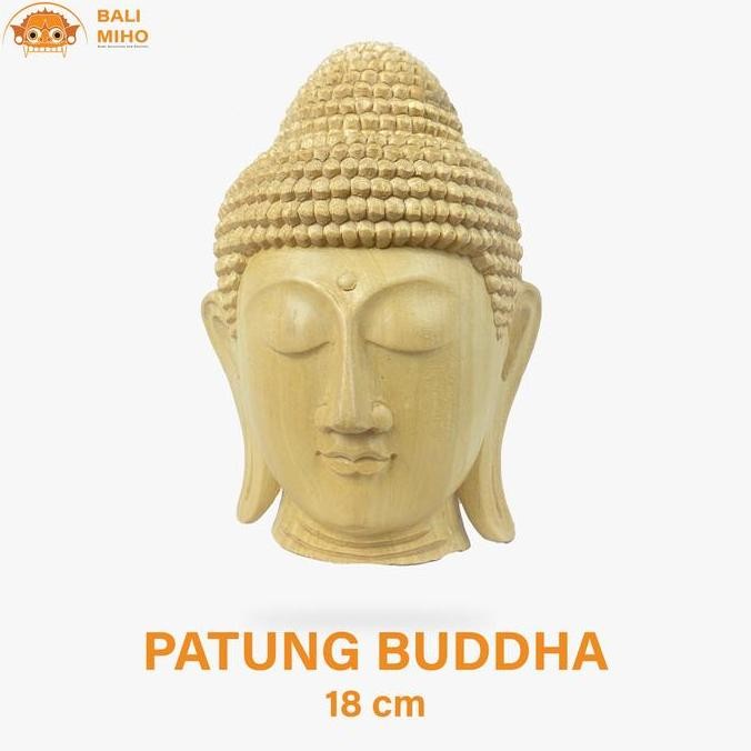 Produk Terbaik] Dekorasi Meja Patung Kepala Buddha - Budha Kayu - Kepala Budha Kayu