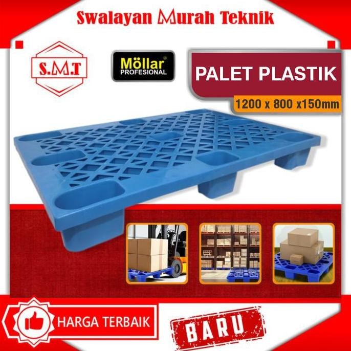 

Buruan serbu] MOLLAR Palet Plastik (Baru) 1200x800x150 mm Mini Pallet 120x80x15 Cm
