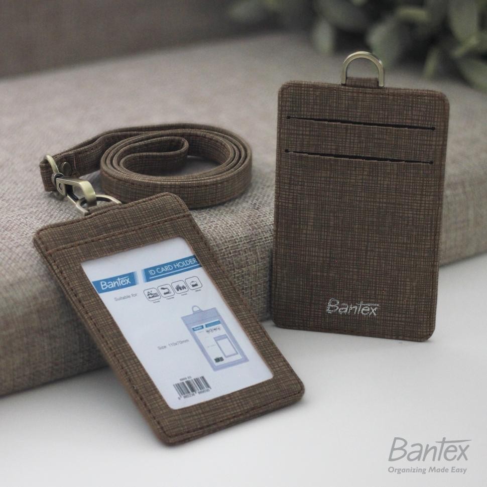 

Ew-45 Bantex Leather Name Tag Id Card Holder Brown 8869 03 Kulit Sintetis Lanyard Tali Ew-45