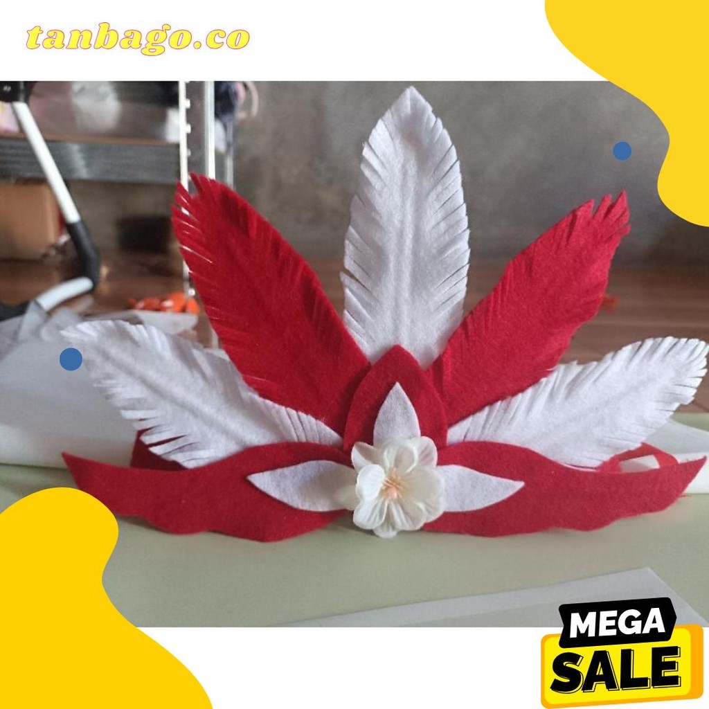 Bando Agustus / Bando merah putih / Bandana pawai / Bando anak / bando bunga