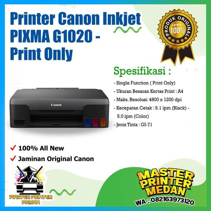 ,,,,,,,] Canon Inkjet Printer PIXMA G1020 Single Function Printer (print only)