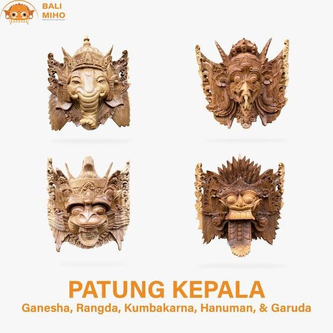 ```````] Dekorasi Dinding Ukiran Topeng Garuda/Hanoman/Ganesha/Rangda/Ganesa