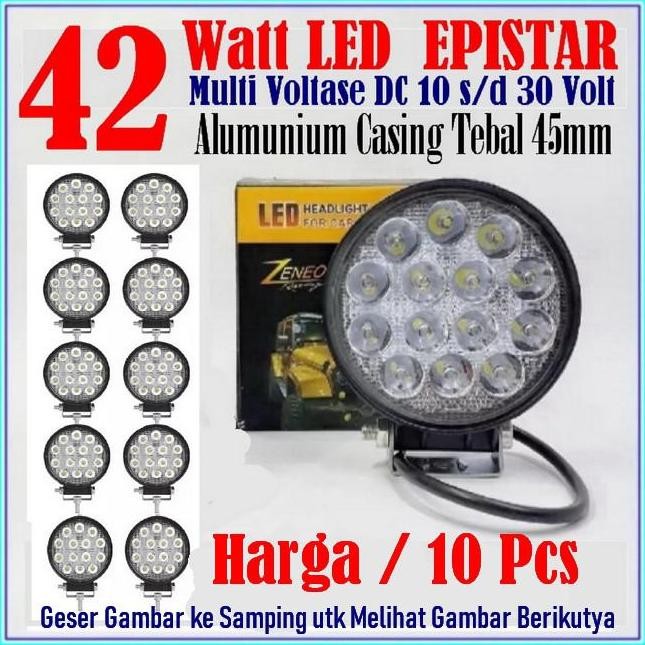 Grosir Lampu Sorot Tembak LED 42w Aluminium casing tebal 45mm bulat