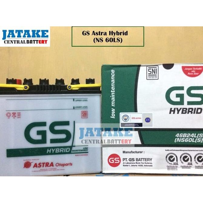 Aki basah mobil YARIS Ns60LS / Ns 60LS GS Astra Hybrid Original