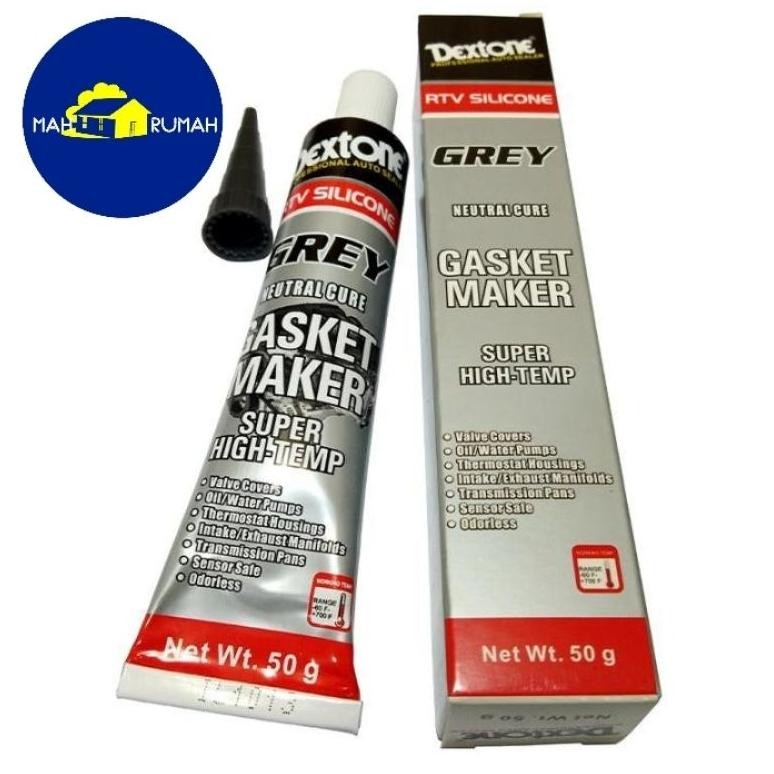 Update - Lem Silikon GREY Lem Paking Mesin Pompa Knalpot Gasket Tahan Panas - DEXTONE GREY 50gr 50 g