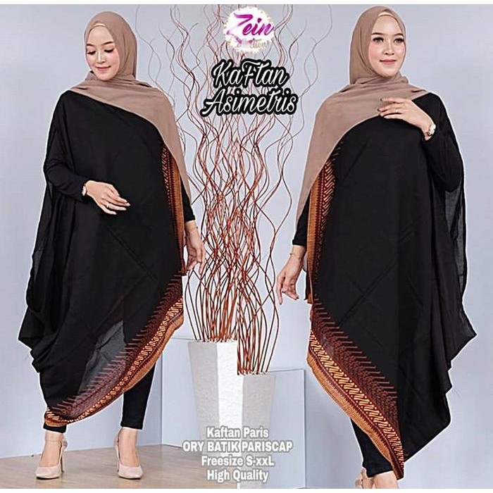 Kaftan Batik Asimetris Pesta model B
