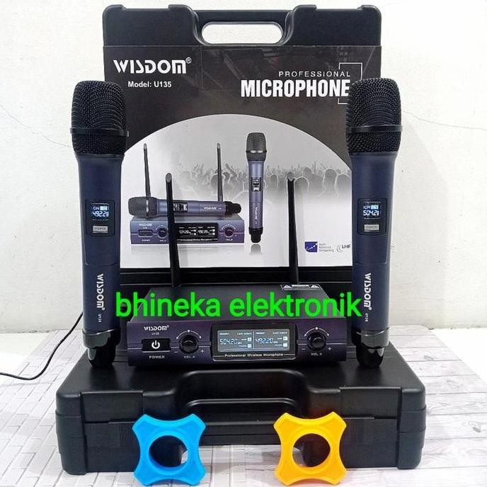 Mic Wireless Wisdom U 135 Mic Wisdom U135 Free Koper 2Mic Pegang