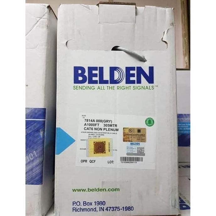 Kabel Lan Utp Belden Cat6 100 Meter Siap Pakai - Belden Cat6 100M