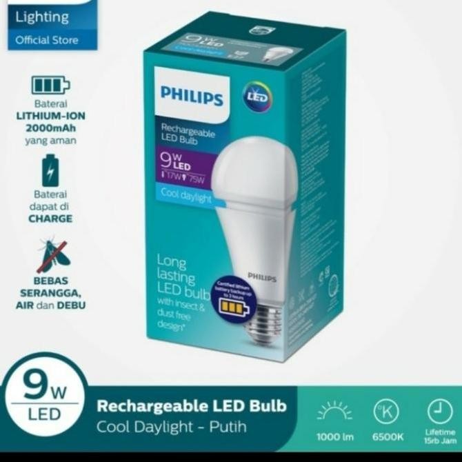 Bst Ready Lampu Emergency Philips Led 9 Watt Putih Lampu Darurat Otomatis Best Seller