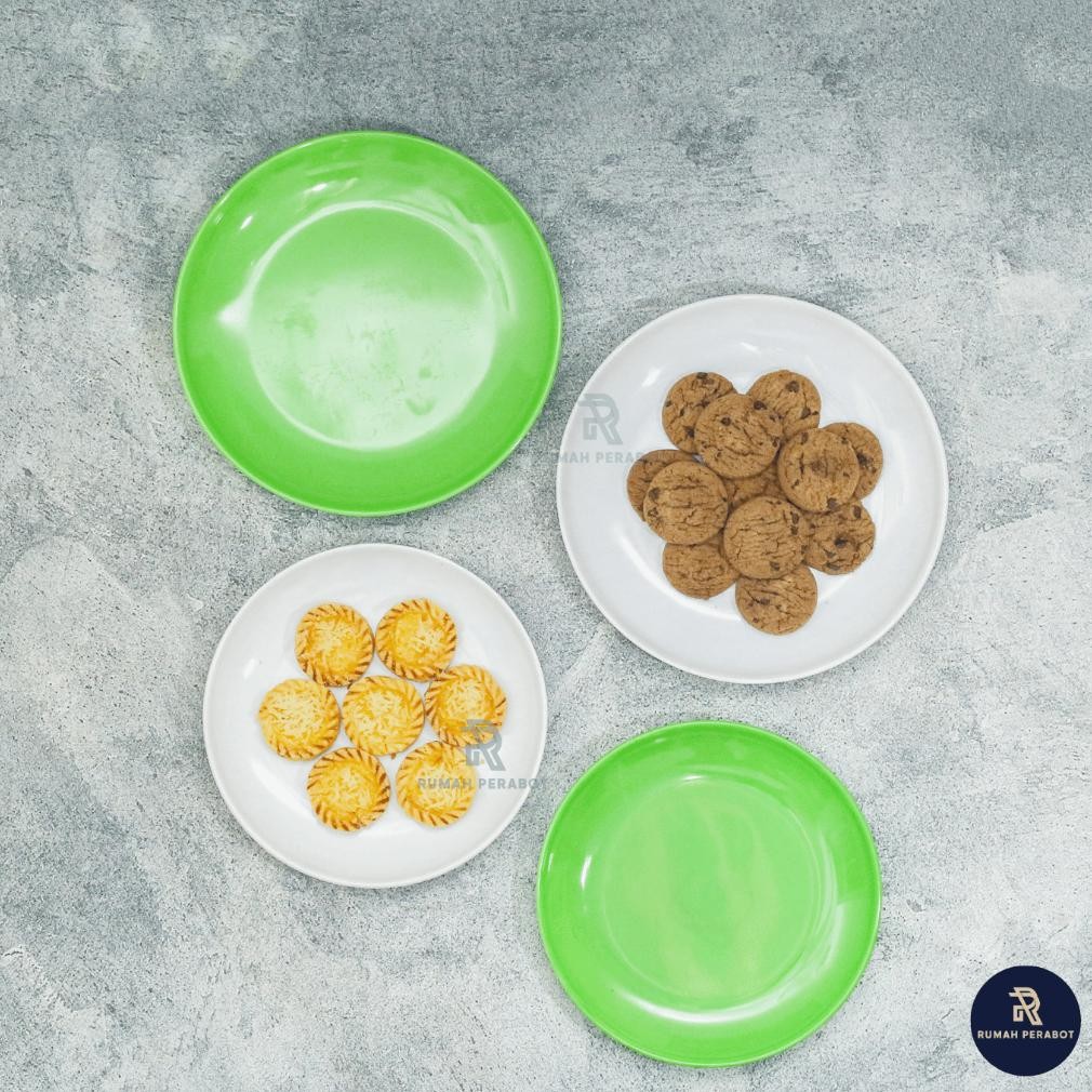 Bisa Cod Piring Melamin Cekung Polos 7/8/9 Inch Piring Bulat Tanpa Sekat Piring Makan Saji Murah Put