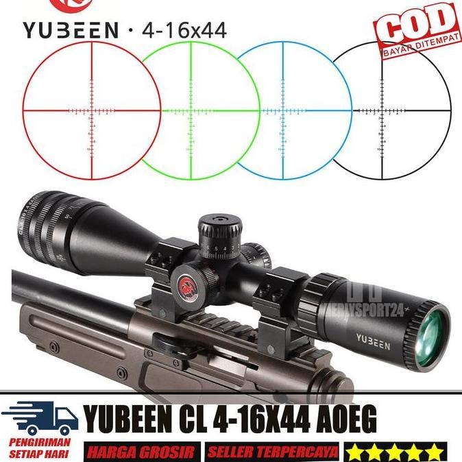 TELESKOP YUBEEN CL 4-16X44AOEG SCOPE YUBEEN CL 4-16X44 AOE TAHAN GETAR