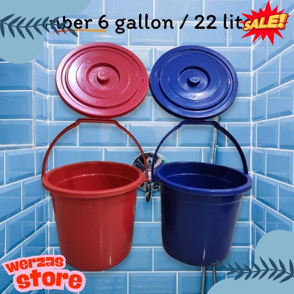 Super Deal Ember Plastik Gagang Tutup - Kapasitas 6 Galon Atau 22 Liter - Tanaka Plastic