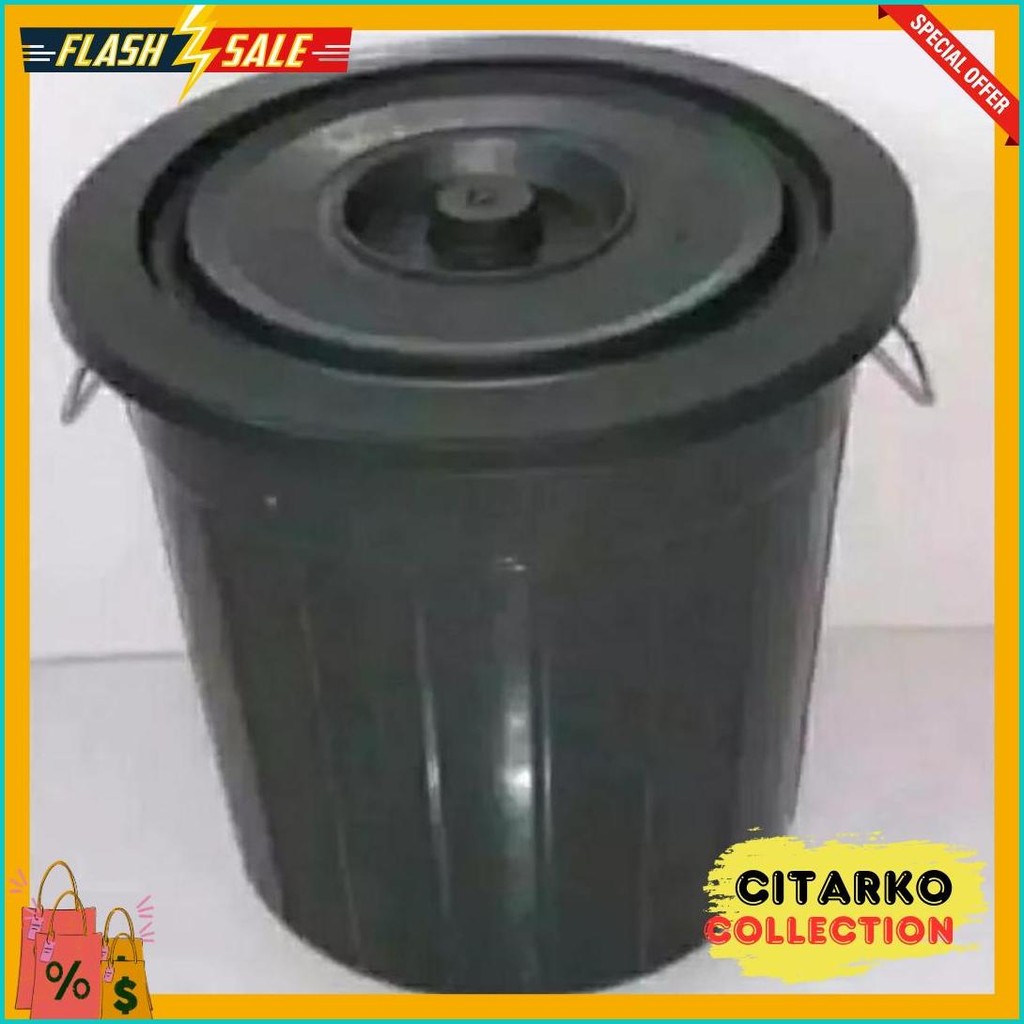 Cod Ember Plastik Warna Hitam 30 Liter Gagang Kuning Gratis Gayung