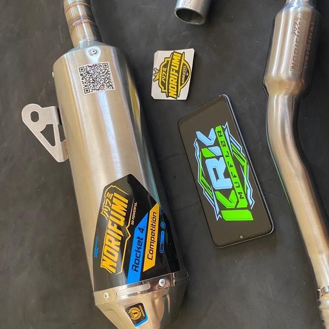 Knalpot Norifumi Roket 4 competition untuk motor trail KLX, CRF, dan WR Original