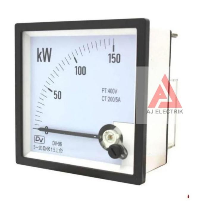 Dv Analog Watt Meter 96X96Mm / Kw Meter 150Kw Class 1,5