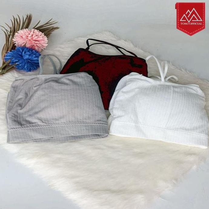 Kemben Tali Polos Bra Sport Elastic Tank Top Bh Remaja Tanpa Kawat Allshop