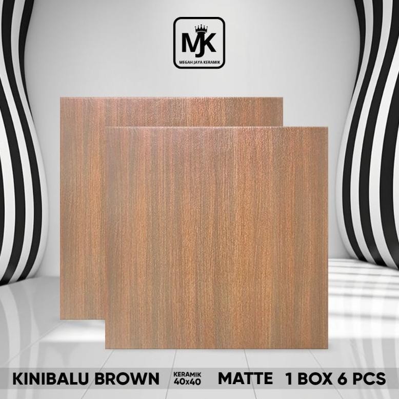 Keramik teras rumah Accura  Kinibalu Brown 40 x 40 aSt