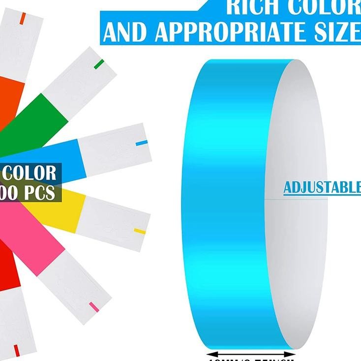 600Pcs Gelang Tiket Event Gelang Tiket Anti Air Pvc Gelang Wahana Gelang Tiket Lanyard