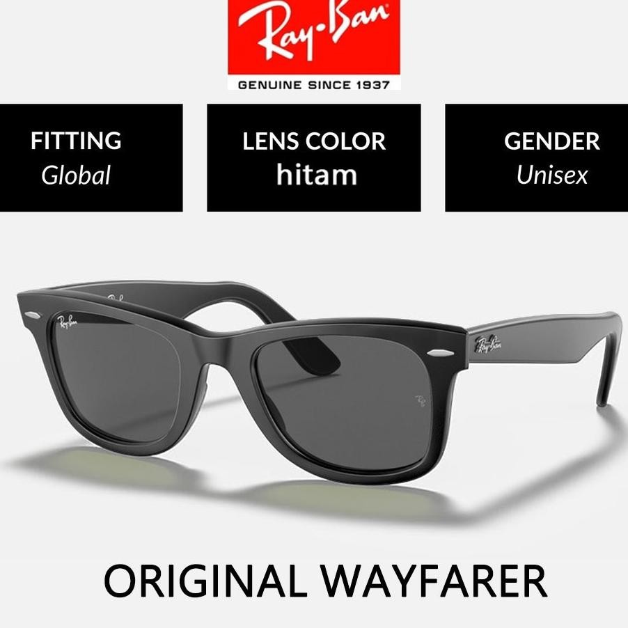 Ready Stokacamata Hitam Rayban Wayfarer Rb2140 Bla Green Unisex Sunglasses