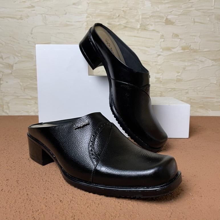 Gjk-25 Original Scorpion 071330 Sepatu-Sandal (Bustong) Formal/Casual/Pantofel Wanita Bahan Kulit Gj