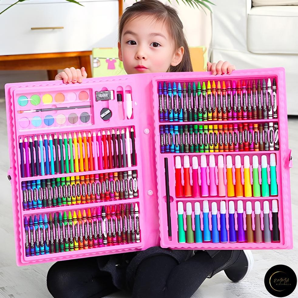 

See-97 Em Stationery Set Isi 86 Pcs Pensil Crayon Warna Cat Air Menggambar See-97