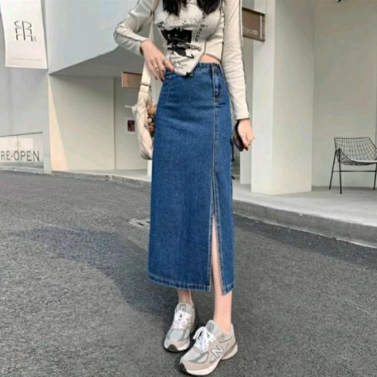 ROK JEANS 7/8//ROK JEANS WANITA//ROK JEANS 7/9//ROK JEANS BELAH SAMPING//ROK JEANS POLOS//ROK JEANS/