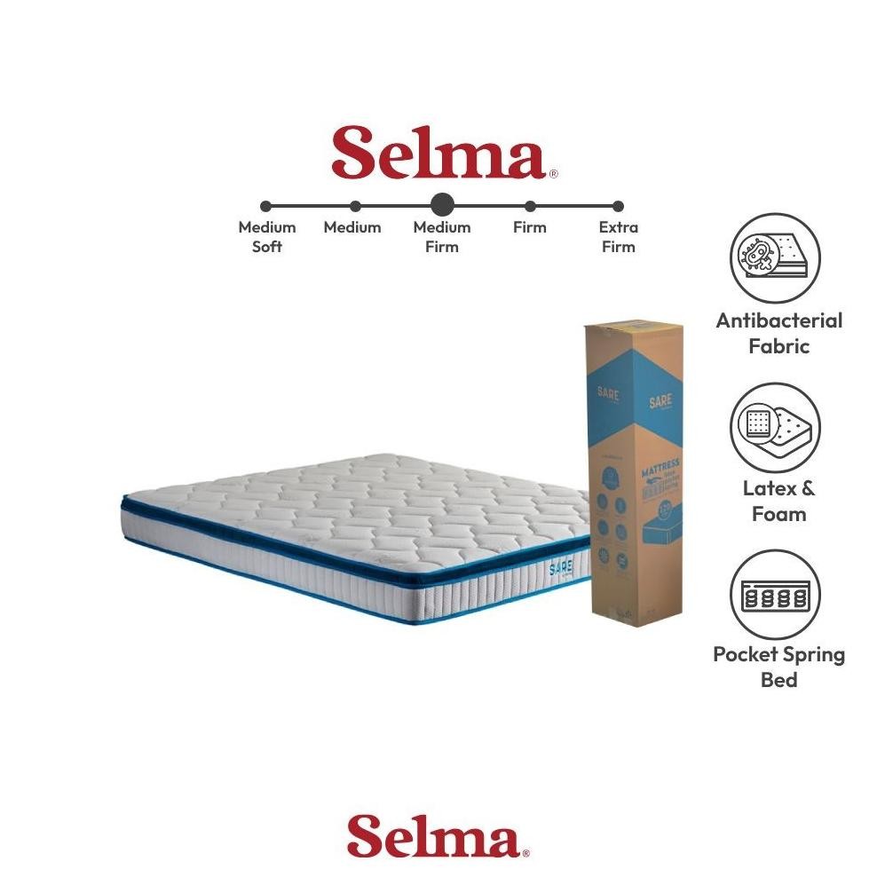 Selma 180X200X23 cm Sare Kasur Latex Pocket Springbed In Box Mattress Latex Matras Medium Firm Kasur