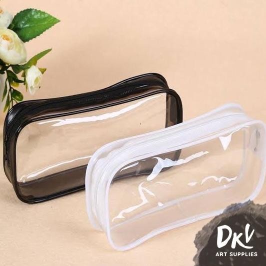 

Ad-56 Kotak Pensil Korea / Tempat Pensil Transparan Transparent Pvc Case Plastik Resleting Simple Bening