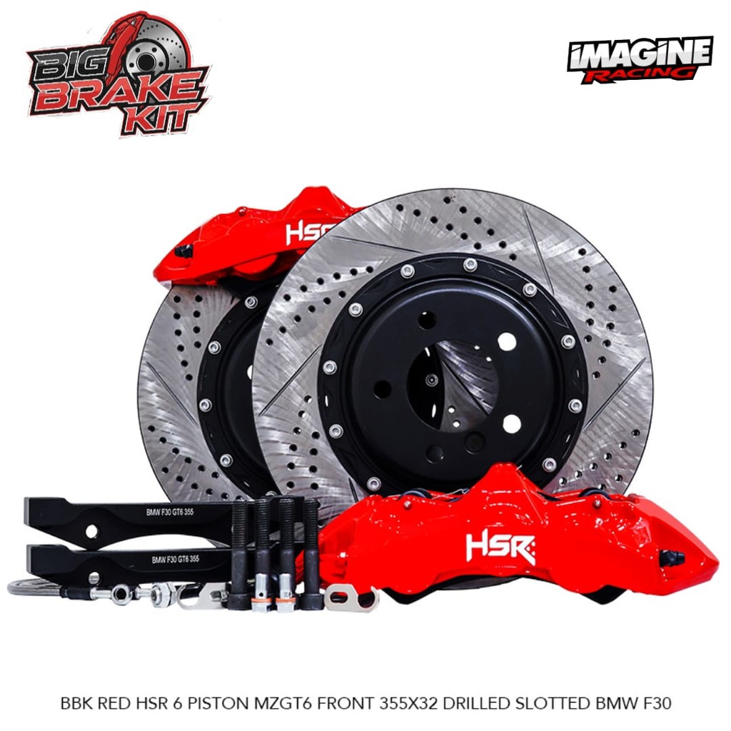 BIG BRAKE KIT BMW F30 HSR 6 PISTON MZGT6 FRONT 355X32 DRILLED SLOTTED BMW F30 (SCONTO10)