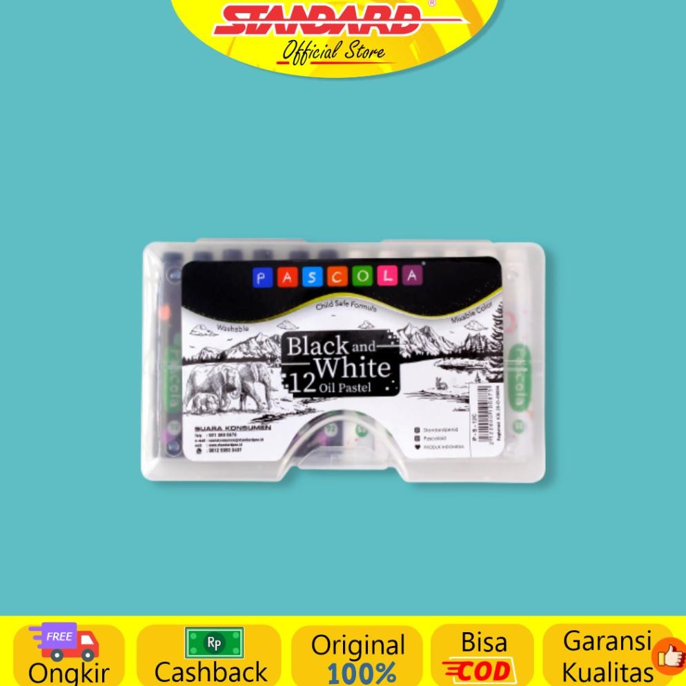 

Et-12 Standard - Pascola Oil Pastel Black & White 12 / Set ( Crayon / Pewarna / Coloring ) Et-12