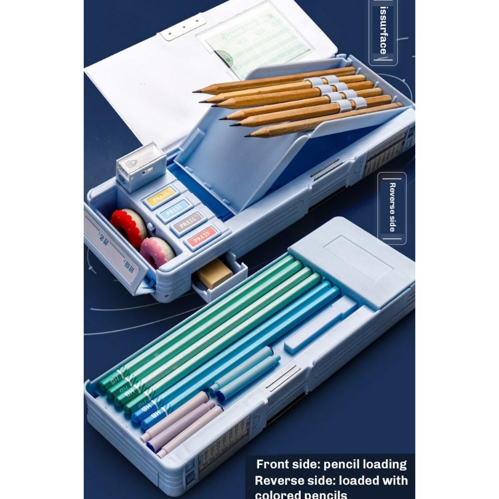 

Fuz-611 Tempat Pensil Multifungsi Motif Unicorn / Dinosaurus / Astronot Untuk Anak Tk/Kotak Pensil Pola Kartun Lapisan Ganda Tunggal Dengan Rautan Kapasitas Fuz-611