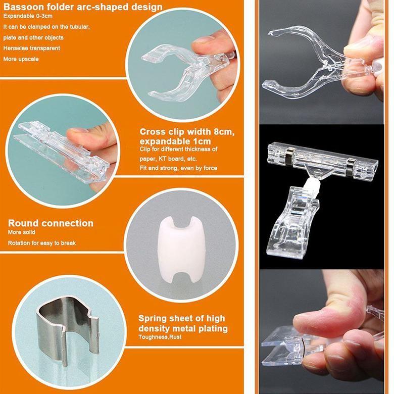 

Se-7 5Pcs 11/16 Cm Jepitan Price Tag Price Tag Jepitan Toko Penjepit Papan Obral Transparan Se-7