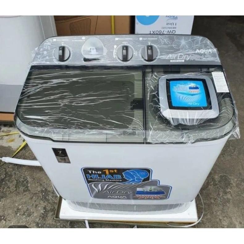 mesin cuci aqua 2 tabung kapasitas 8 kg type qw860 qw 860