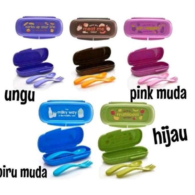 Cutlery Sendok Garpu Tupperware Dengan Case Atau Wadah