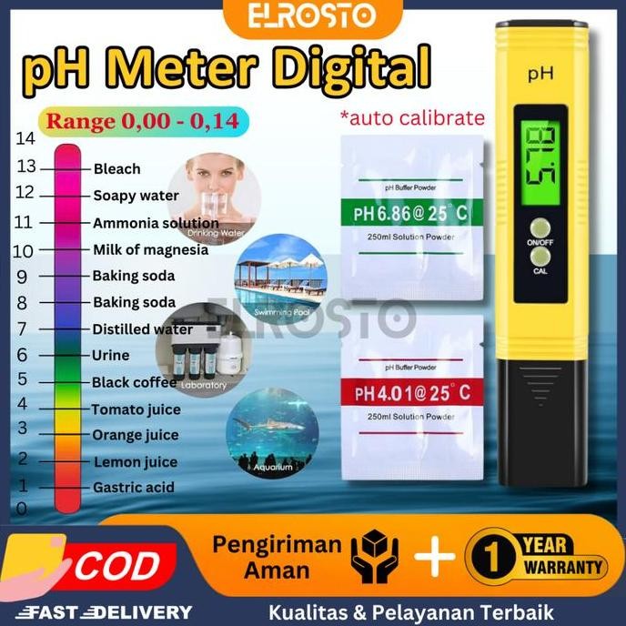 ELROSTO PH TDS DIGITAL  ALAT UKUR KUALITAS AIR HIDROPONIK AKUARIUM SUHU ORIGINAL DAN TERPERCAYA