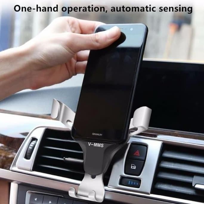 Gravity Holder Phone HP Jepit AC Vent Model V Mobil CRV