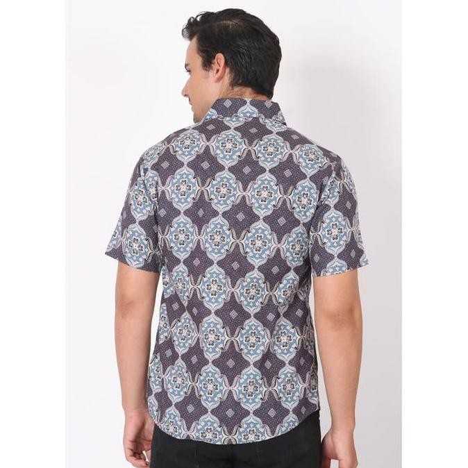 Sale Adikusuma By Arjuna Weda Hem Pria Batik Motif Kawung Kotak - Slim Fit | Katun | Lengan Pendek