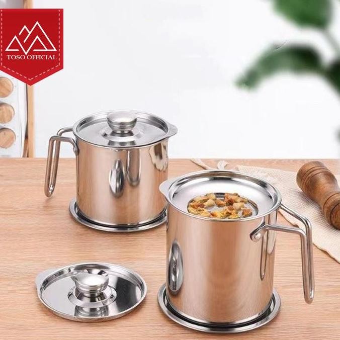 Tempat Minyak Stainless Sus 304 Oil Pot Saringan Minyak Oil Strainer Allshop