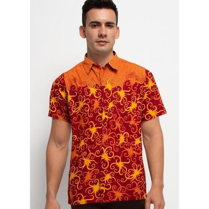 Sale Arjuna Weda Hem Batik Pria Motif Cumikan Warna - Body Fit | Lengan Pendek | Kantong Depan