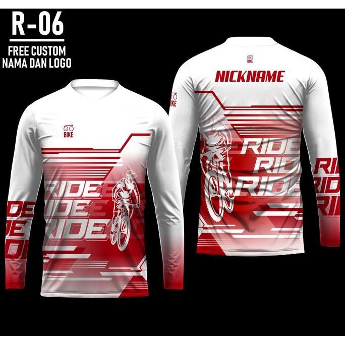 Promo Jersey sepeda ride bike baju kaos gowes lengan panjang COD
