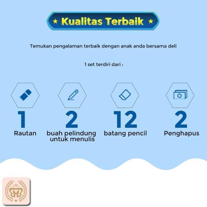 

Perlengkapan Sekolah Set Alat Tulis Rautan Pensil Penghapus Deli Stationery Set 4 in 1 Rautan Pensil 12pcs Pensil 2 Penghapus Dan 2 Penutup Pena GT