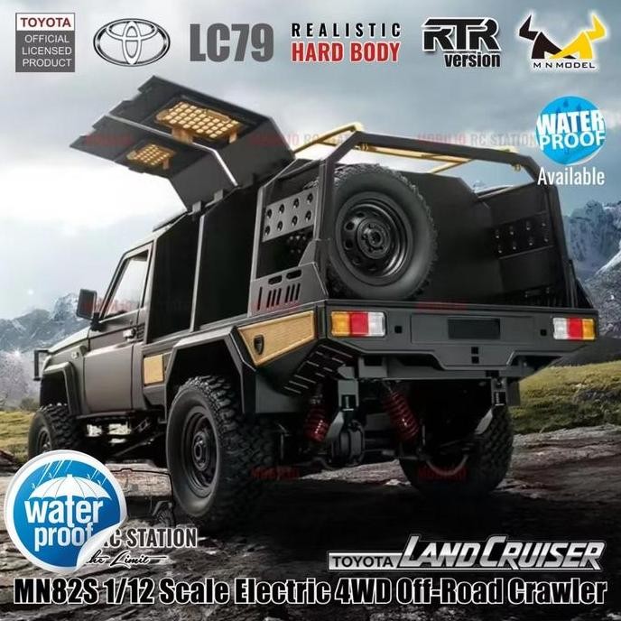 Mn82S Waterproof Toyota Land Cruiser Lc79 Rc Adventure Crawler Full Propo Rtr 4Wd 1:12 Anti Air Ori 
