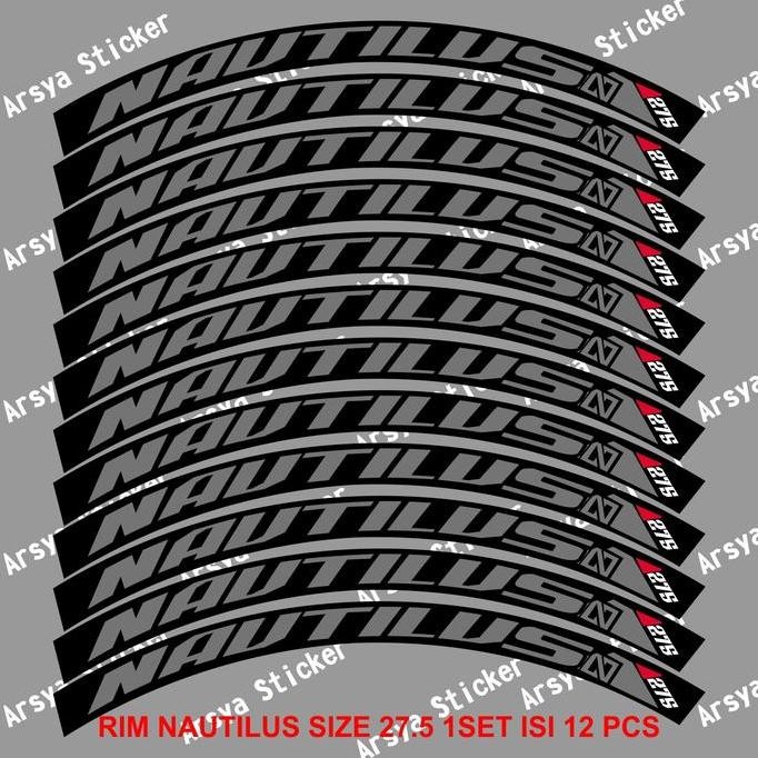 Promo Decal sticker rims velg Nautilus sepeda uk 27.5 hitam COD