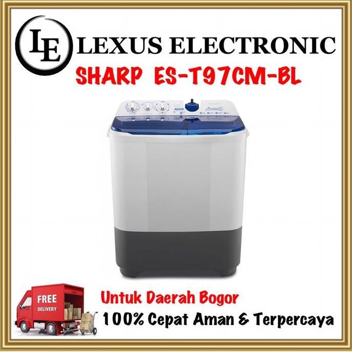 TERLARIS - MESIN CUCI 2 TABUNG SHARP | 9KG | EST97CM | ES-T97CM-BL | ES-T97CM