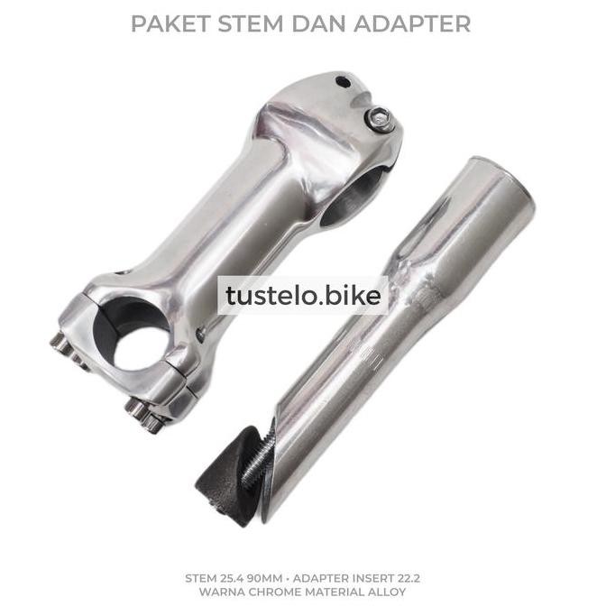 Promo Paket Stem 25.4 Chrome Adaptor Stem Insert 22.2 to Oversize 28.6 OS COD