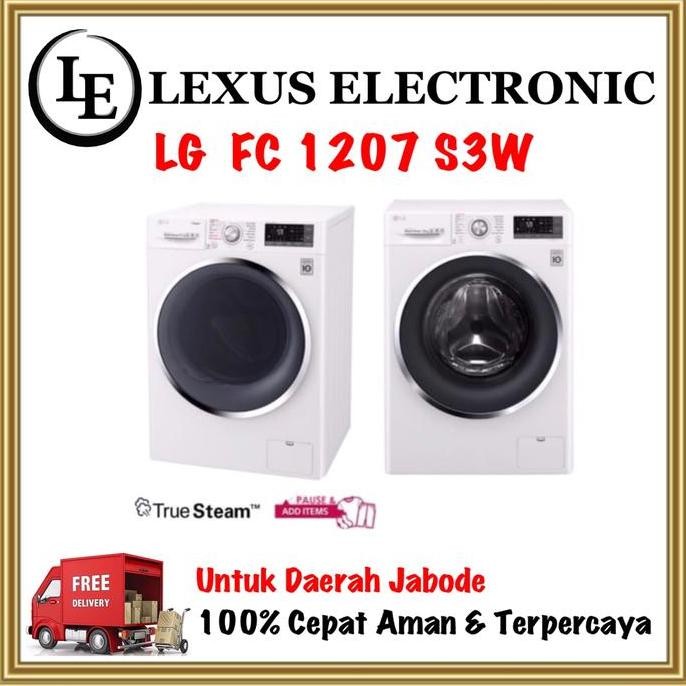 TERBARU - MESIN CUCI FRONT LOADING | LG FC1207S3W | FC 1207 S3W | LG 7KG - STEAM